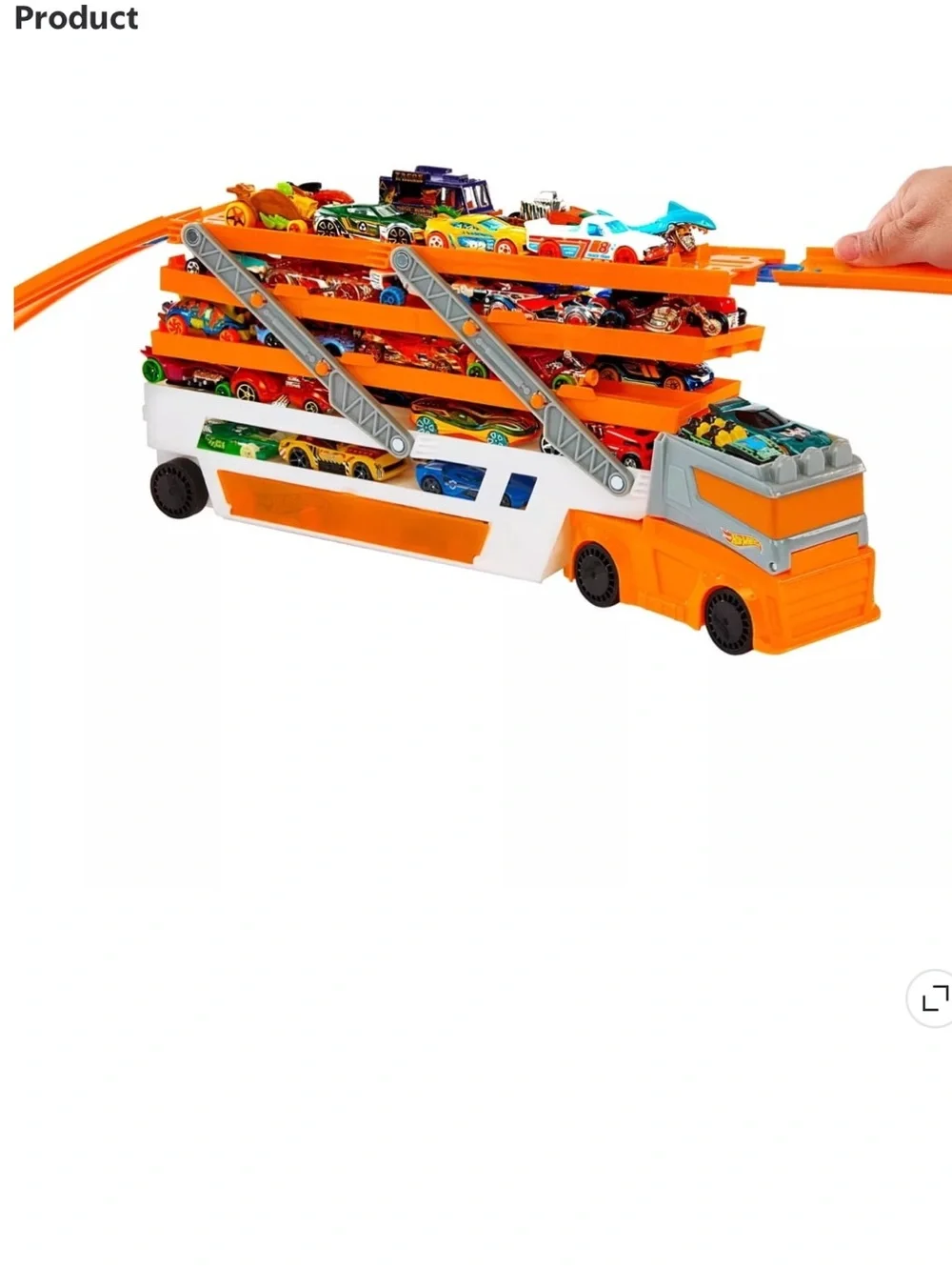 Orange Toy Car Carrier Truck Playset with 4 Mini Cars